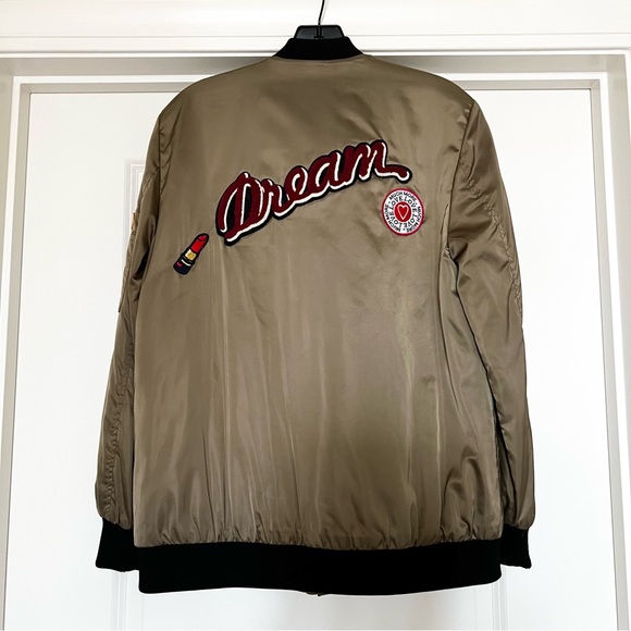 Zara Varsity Utility Patch Jacket Olive Green - Picture 2 of 7